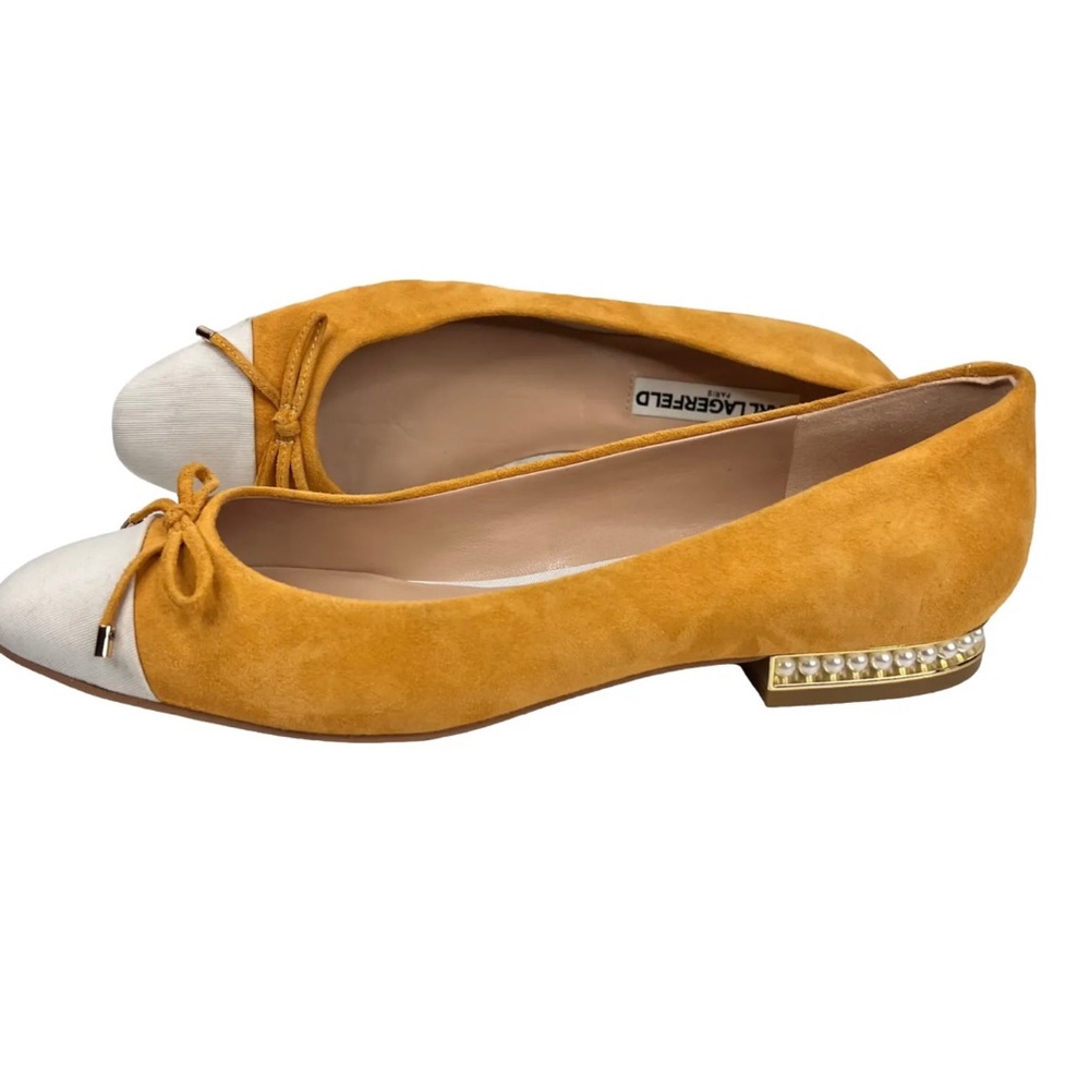 Karl Lagerfeld Mustard and Cream Flats